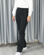 Yüksek Bel Boru Paça Şardonlu Premium Toparlayıcı Tayt M - siyah