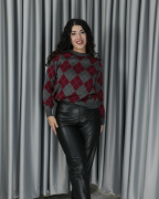 Yüksel Bel Premium Kalıp Deri Pantolon 2XL - siyah