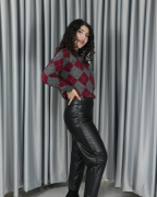 Yüksel Bel Premium Kalıp Deri Pantolon L - siyah