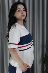 Kadın Modal Kumaş Şerit Detay Premium Kalite Alt Üst Takım S - lacivert