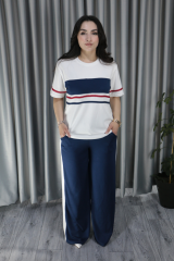 Kadın Modal Kumaş Şerit Detay Premium Kalite Alt Üst Takım S - lacivert
