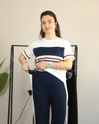 Modal Kumaş Şerit Detay Premium Kalite Alt Üst Kadın Takım S - lacivert