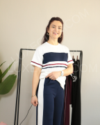 Modal Kumaş Şerit Detay Premium Kalite Alt Üst Kadın Takım S - lacivert