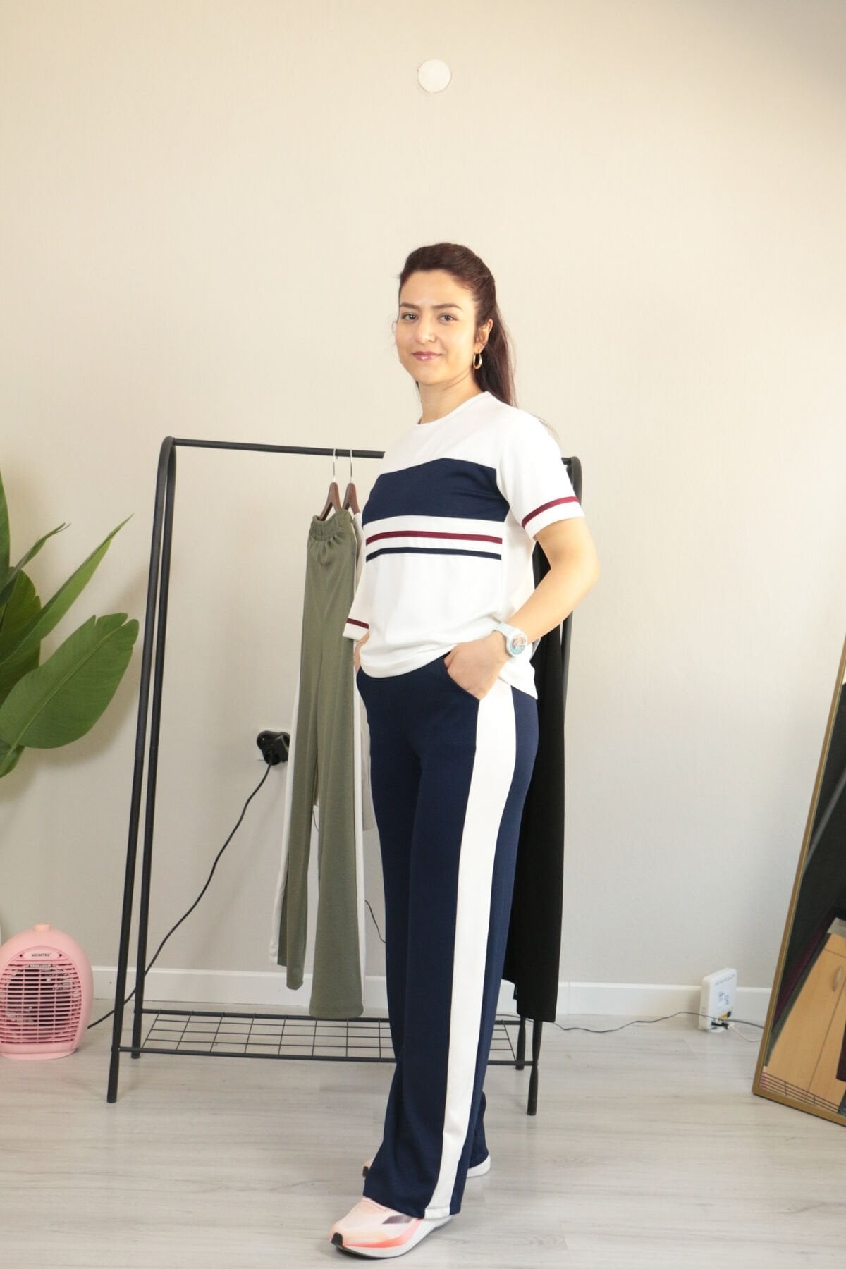 Modal Kumaş Şerit Detay Premium Kalite Alt Üst Kadın Takım S - lacivert