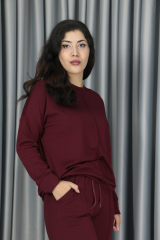 Kadın Yumuşak Dokulu Modal Kumaş Alt Üst Çıma Detay Basic Alt Üst Takım S - haki