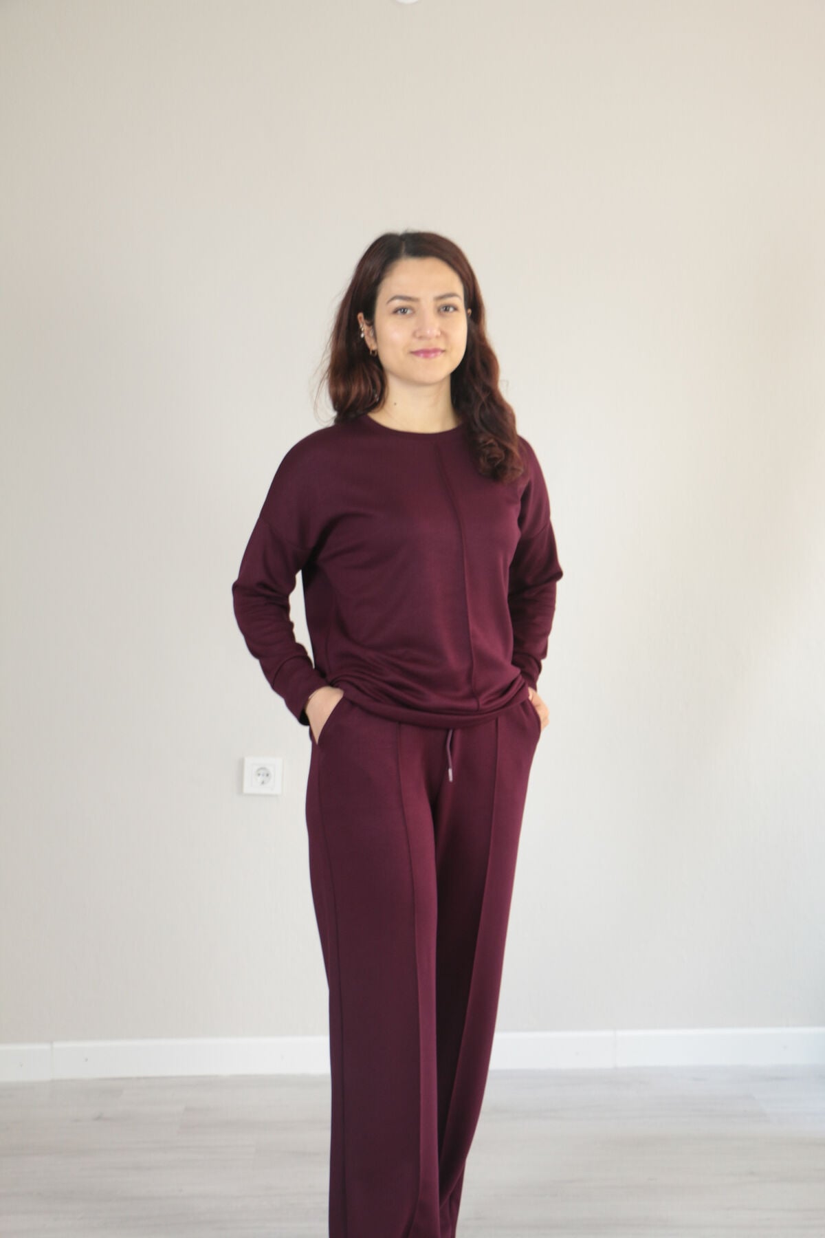 Çıma Detay Basic Modal Alt Üst Takım XL - bordo