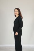 Çıma Detay Basic Modal Alt Üst Takım S - siyah