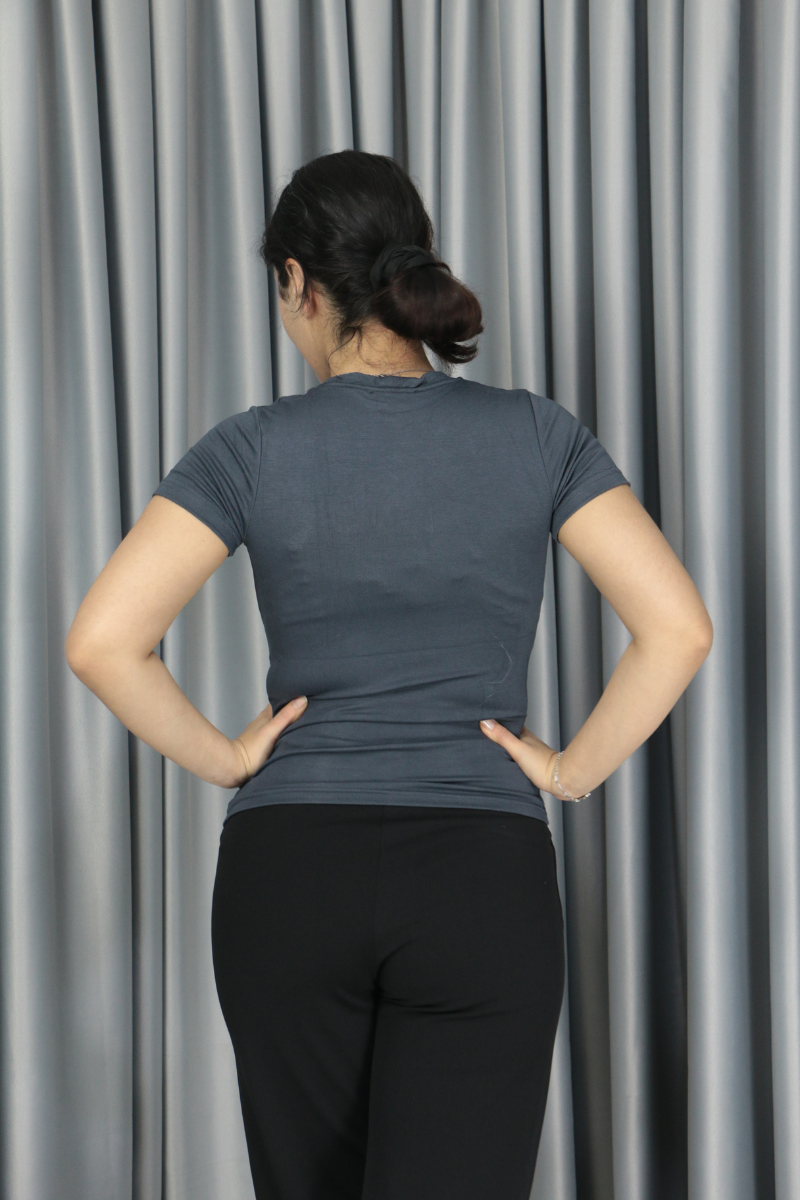Modal Kumaş Full Licra Yazlık Body T-Shirt antrasit - S