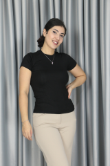 Modal Kumaş Full Licra Yazlık Body T-Shirt siyah - M