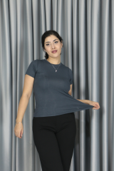 Modal Kumaş Full Licra Yazlık Body T-Shirt antrasit - M