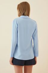 %100 Viskon Yumuşacık Premium Gömlek 38 - buz mavisi