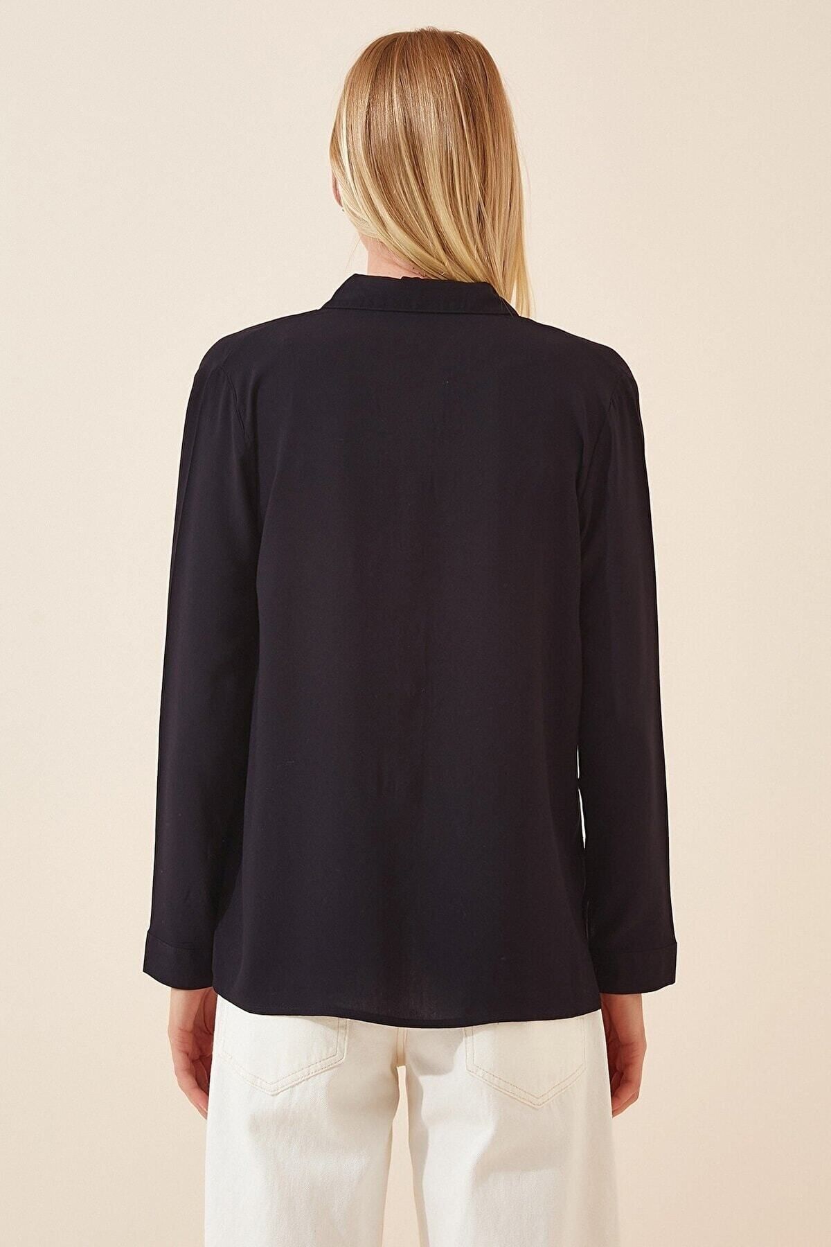 %100 Viskon Yumuşacık Premium Gömlek 38 - siyah