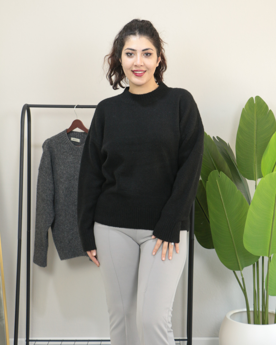 Premium Bisiklet Yaka Yumuşak Dokulu Triko Standart - siyah