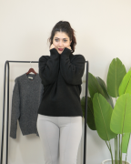 Premium Bisiklet Yaka Yumuşak Dokulu Triko Standart - siyah