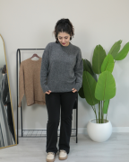 Premium Bisiklet Yaka Yumuşak Dokulu Triko Standart - antrasit