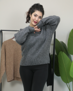 Premium Bisiklet Yaka Yumuşak Dokulu Triko Standart - antrasit