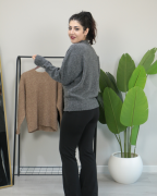Premium Bisiklet Yaka Yumuşak Dokulu Triko Standart - antrasit