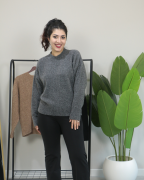 Premium Bisiklet Yaka Yumuşak Dokulu Triko Standart - antrasit