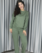 Yumuşak Dokulu Modal Kumaş Pantolonu Çımalı Alt Üst Takım M - haki