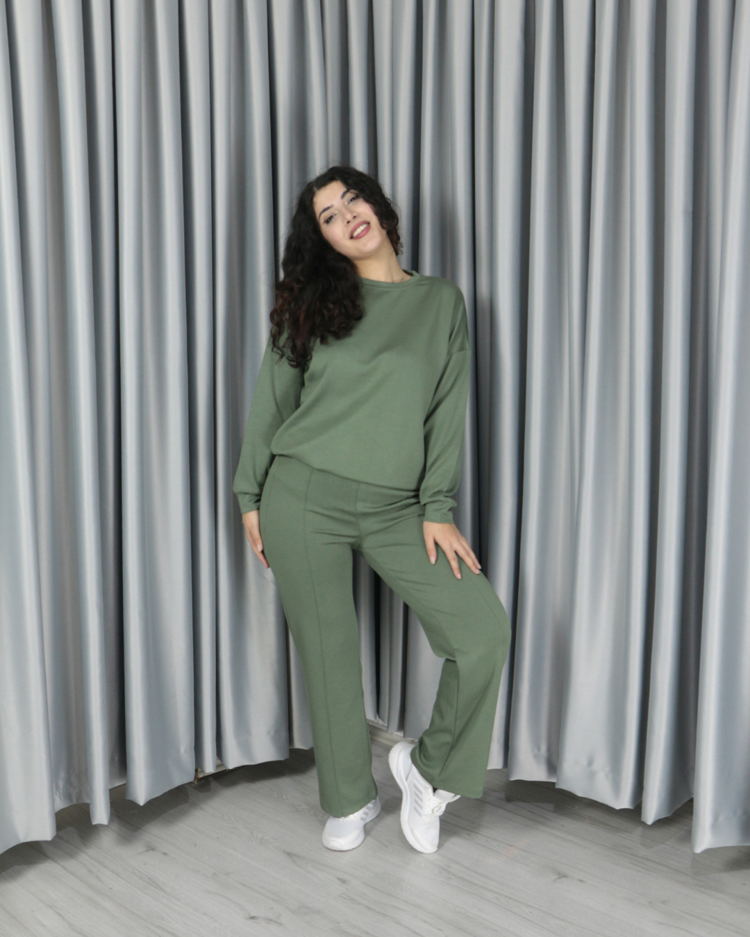 Yumuşak Dokulu Modal Kumaş Pantolonu Çımalı Alt Üst Takım S - haki