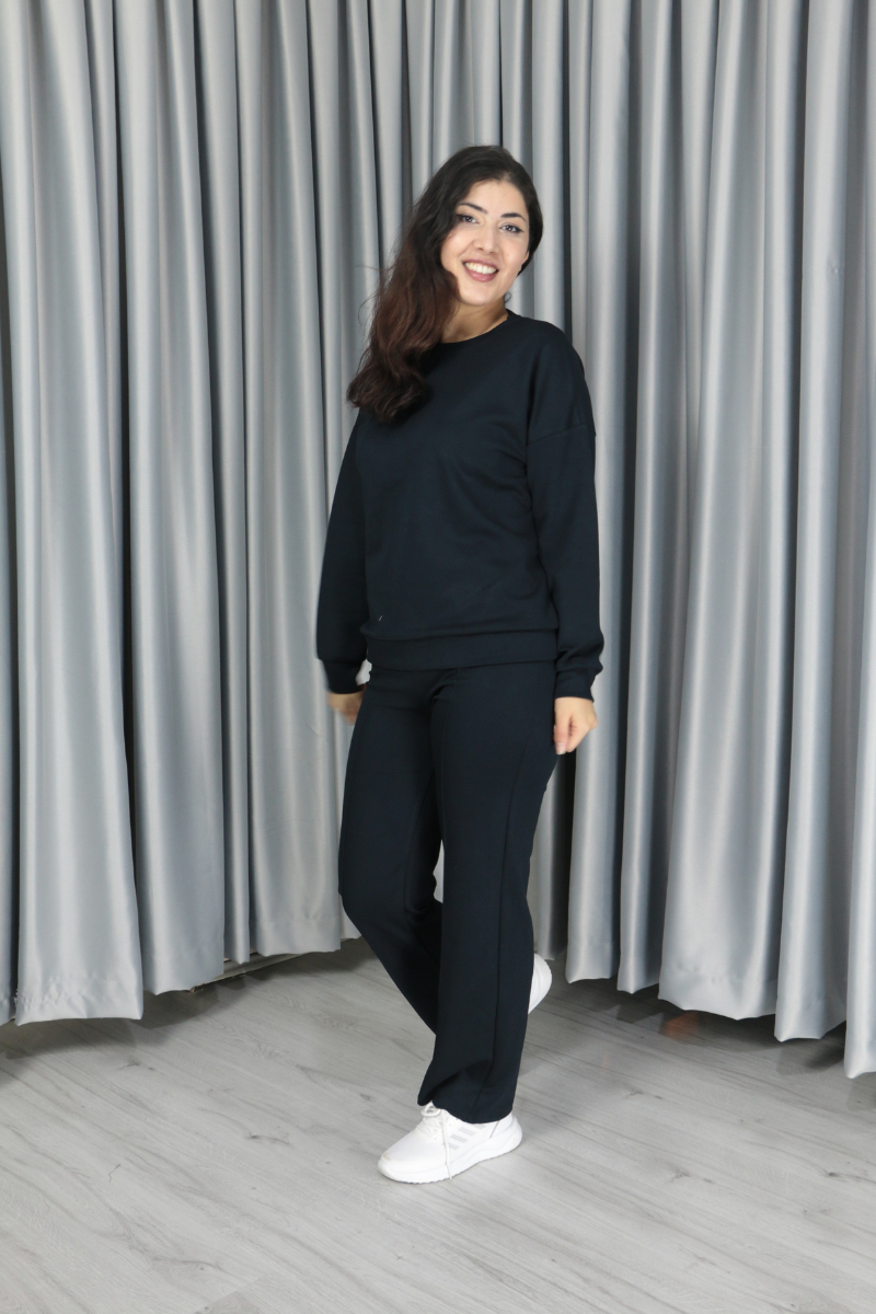 Yumuşak Dokulu Modal Kumaş Pantolonu Çımalı Alt Üst Takım S - koyu lacivert