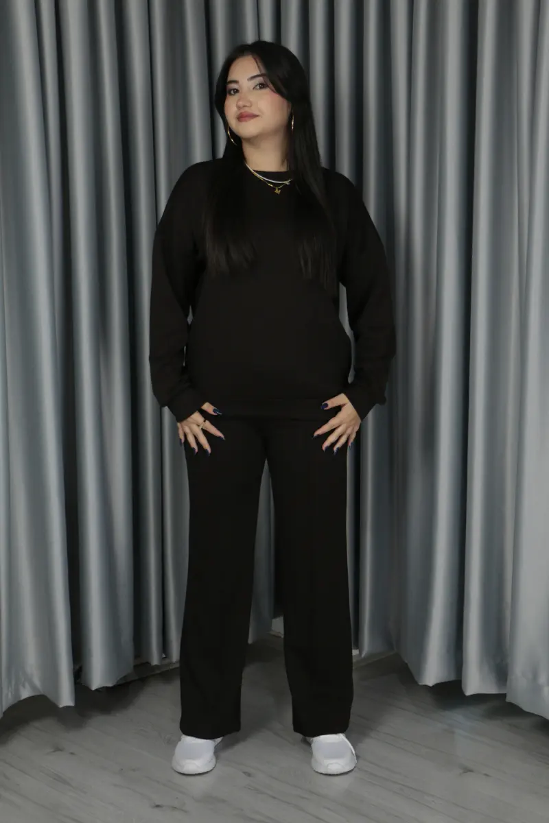 Kadın Yumuşak Dokulu Modal Kumaş Pantolonu Çımalı Basic Alt Üst Takım S - acı kahve