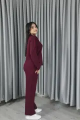 Yumuşak Dokulu Modal Kumaş Basic Alt Üst Takım S - bordo