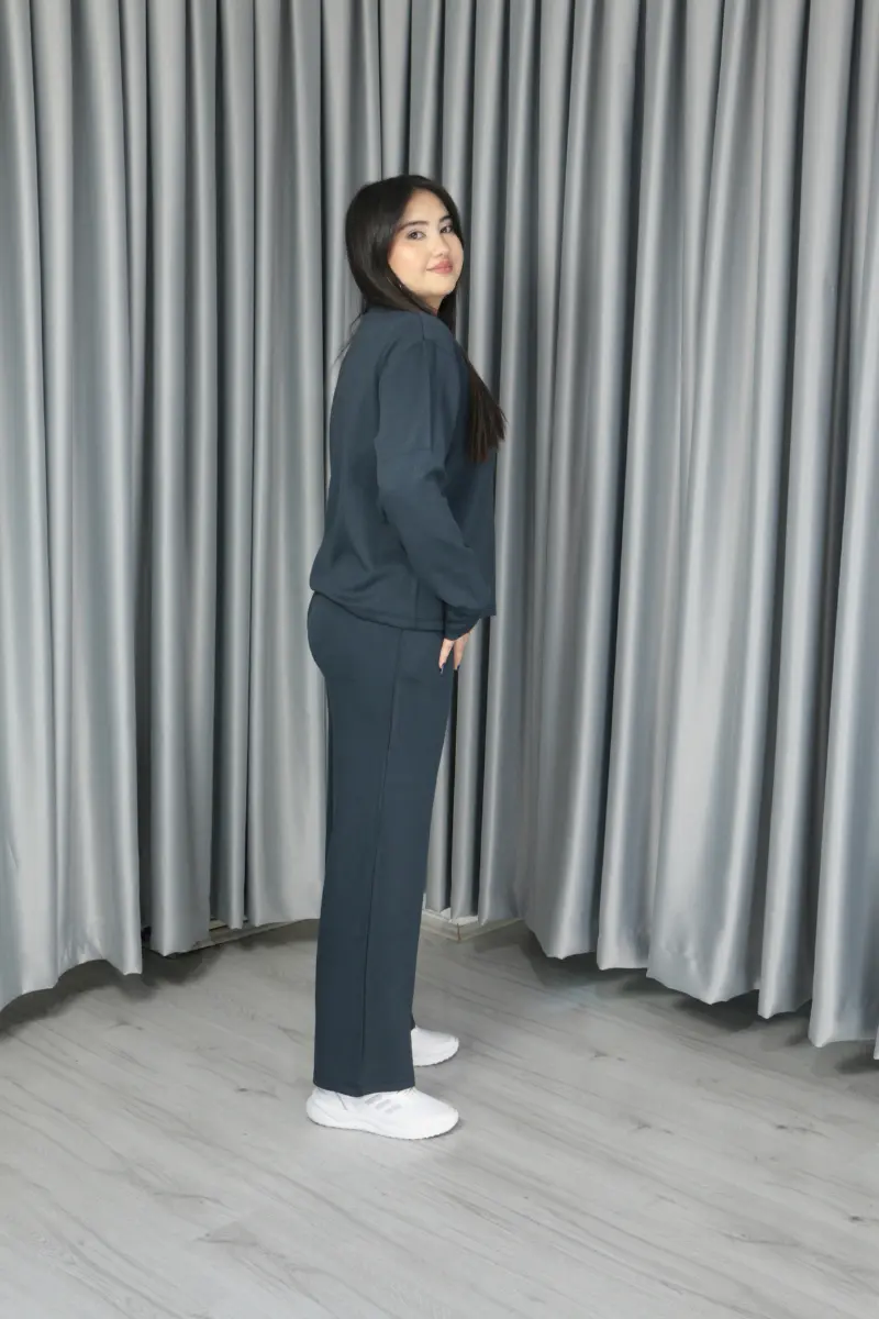 Yumuşak Dokulu Modal Kumaş Basic Alt Üst Takım S - füme