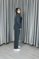 Yumuşak Dokulu Modal Kumaş Basic Alt Üst Takım S - füme