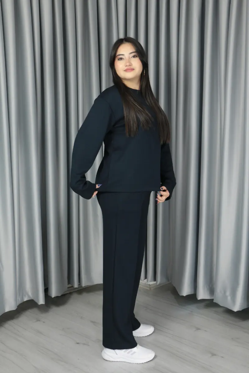 Yumuşak Dokulu Modal Kumaş Basic Alt Üst Takım S - koyu lacivert