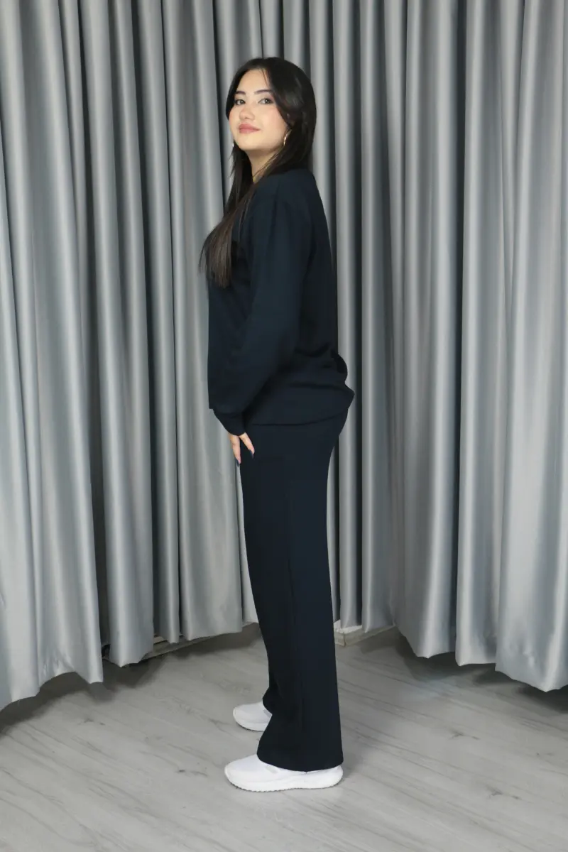 Yumuşak Dokulu Modal Kumaş Basic Alt Üst Takım S - koyu lacivert