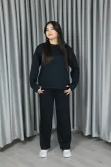 Yumuşak Dokulu Modal Kumaş Basic Alt Üst Takım S - koyu lacivert