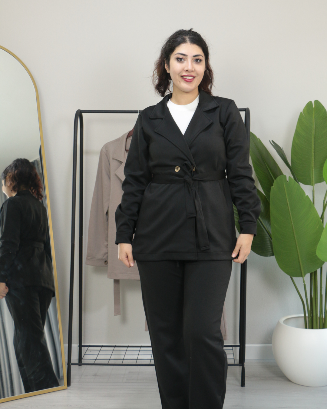 Premium Modal Kumaş Yumuşacık Dokulu Alt Üst Takım 44 - siyah