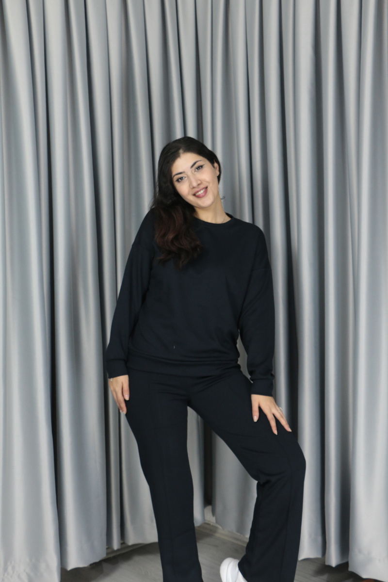 Modal Kumaş Pantolonu Çımalı Alt Üst Standart Takım Standart - koyu lacivert