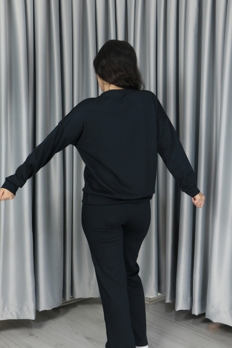 Modal Kumaş Pantolonu Çımalı Alt Üst Standart Takım Standart - koyu lacivert