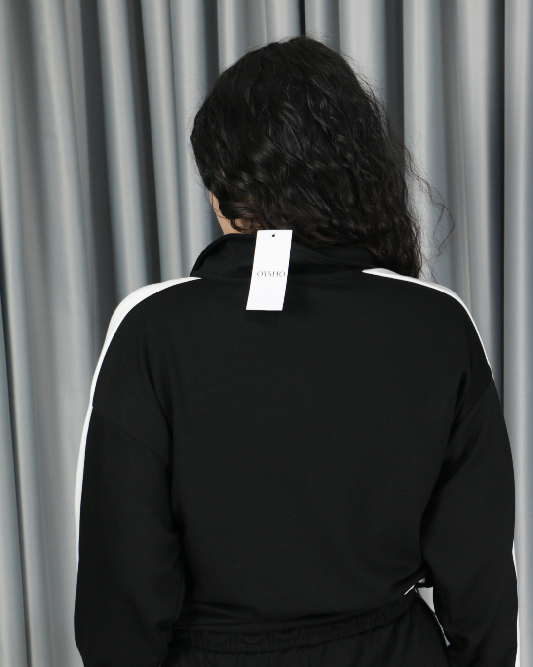 Yarım Fermuarlı Bel Büzgülü Modal Alt Üst Takım L - siyah