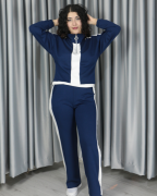 Yarım Fermuarlı Bel Büzgülü Modal Alt Üst Takım L - lacivert