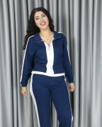 Yarım Fermuarlı Bel Büzgülü Modal Alt Üst Takım L - lacivert