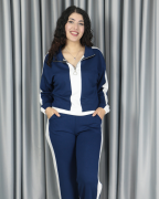 OYS Yarım Fermuarlı Bel Büzgülü Modal Alt Üst Takım XL - lacivert