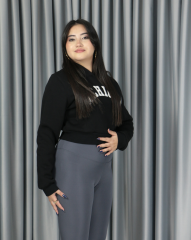 Kadın Michigan Nakış Detaylı Ekru Crop Kapüşonlu Kalın İçi Polarlı Oversize Sweatshirt S - siyah