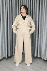 Kadın Pike Kumaş Dokulu Anti Alerjenik Pamuklu Premium Alt Üst Takım S - krem