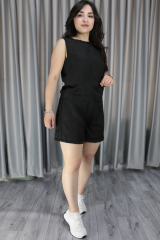 Kadın Keten Şortlu Siyah Yazlık Takım S - siyah