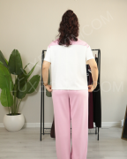 Şal Detaylı Modal Rahat Kesim Alt Üst Takım M - pembe